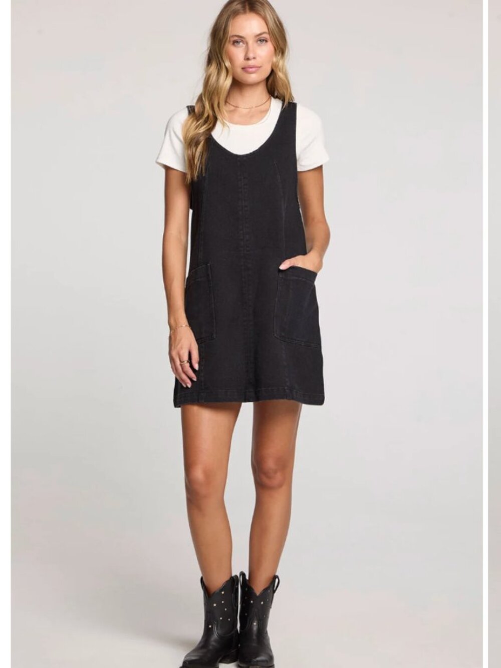 NWT Saltwater Luxe washed black denim mini dress XL